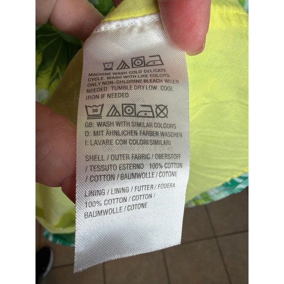 Beautiful by Lawrence Zarian Green Floral Cotton Maxi Dress V-Neck L A646319 - Picture 5 of 7